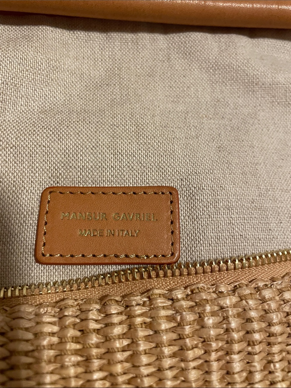 Mansur Gavriel Fortuna Raffia Hobo bag with Leather Handle - Picture 9 of 9